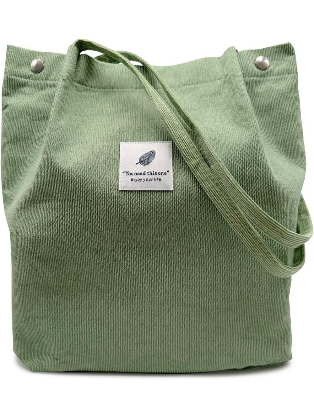 Women's Green Lightweight Shoulder Bag Buckets Totes Handbag Big Capacity Work
